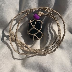 Black obsidian healing chakra necklace🧚🏻